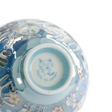 TDS, Rice Bowl, Kawaii Funny Cat, Blue, Ø 11.5 x 6 cm 300 ml - Item No. 22257