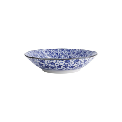 Pastateller Hana Blue Karakusa Blau/Weiß, Porzellan, Ø 21 × 5 cm, Art.-Nr. 22260