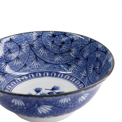 TDS, Ramen Bowl, Hana Blue, Mixed Bowls, Ø 20.8x8cm 1200ml, Tsuta Karakusa - Item No. 22267