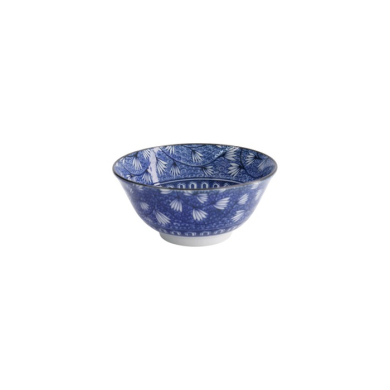Rice Bowl Hana Blue Mixed Bowls Tsuta Karakusa White/Blue, Porcelain, Ø 14.8 × 6.8 cm, 550 ml, Item No. 22269