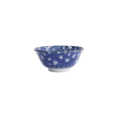 Rice Bowl Hana Blue Mixed Bowls Tsuta Karakusa White/Blue, Porcelain, Ø 14.8 × 6.8 cm, 550 ml, Item No. 22269
