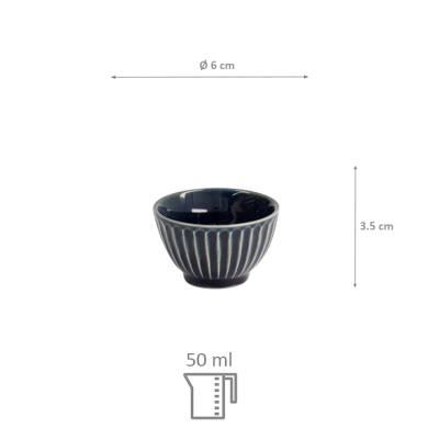 TDS, Sake Cup,  Ø 6x3.5cm 50ml, Navy, Item No. 22281