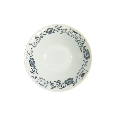 Noodle Bowl Neko Maruke Cat Grey/White, Porcelain, Ø 20.5 × 7.5 cm, 1.1 l, Item No. 22299