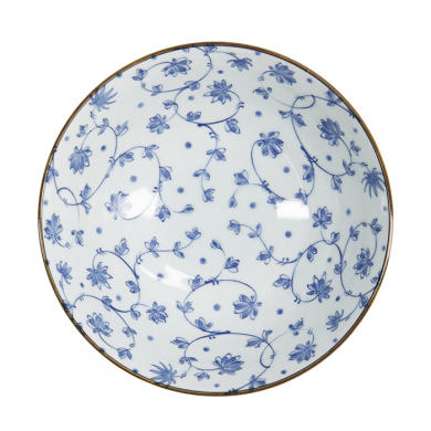 TDS, Ramen Bowl, Natsu Karakusa, Blue/White, Ø 21 x 7.8 cm 1000ml - Item No. 22310