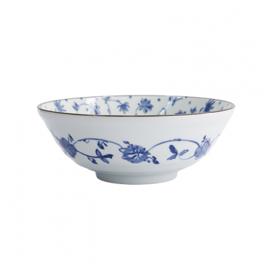 TDS, Ramen Bowl, Natsu Karakusa, Blue/White, Ø 21 x 7.8 cm 1000ml - Item No. 22310