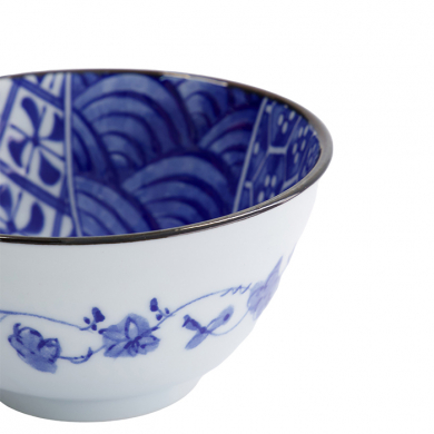 TDS, Rice Bowl, Natsu Shozui, Ø 12 x 6.4 cm, Blue/White - Item No. 22317