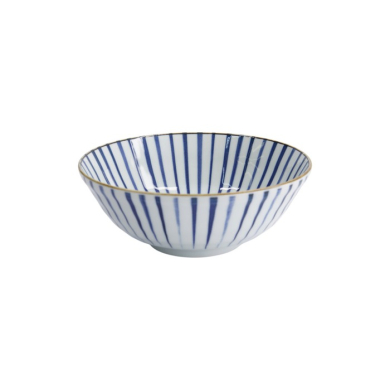 Ramenschale Natsu Tokusa Blau/Weiß, Porzellan, Ø 21 × 7,8 cm, 1 l, Art.-Nr. 22328