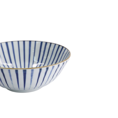 Ramenschale Natsu Tokusa Blau/Weiß, Porzellan, Ø 21 × 7,8 cm, 1 l, Art.-Nr. 22328