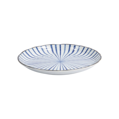 Plate Natsu Tokusa Blue/White, Porcelain, Ø 24.7 × 3 cm, Item No. 22332