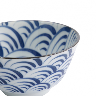 TDS, Rice Bowl, Natsu Nami, Ø 12 x 6.4 cm, Blue/White - Item No. 22335