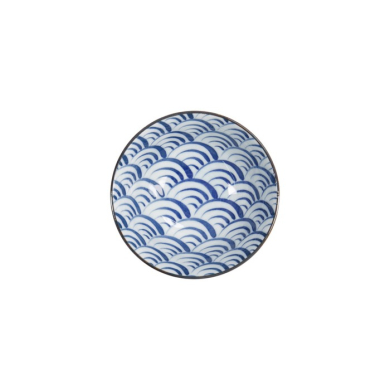 Tayo Bowl Natsu Nami Blue/White, Porcelain, Ø 15.2 × 6.7 cm, 500 ml, Item No. 22336