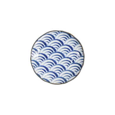 Teller Natsu Nami Blau/Weiß, Porzellan, Ø 16,5 × 2 cm, Art.-Nr. 22340