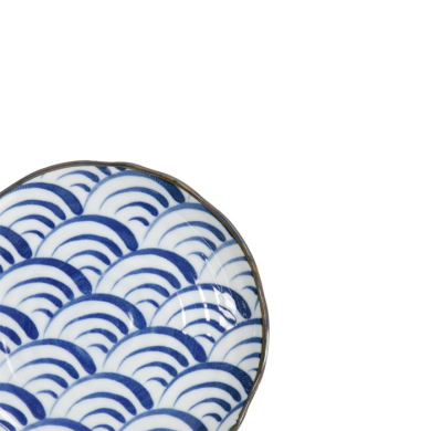 Teller Natsu Nami Blau/Weiß, Porzellan, Ø 16,5 × 2 cm, Art.-Nr. 22340