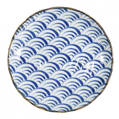 TDS, Plate, Natsu Nami, Ø 24.7 x 3 cm, Blue/White - Item No. 22341