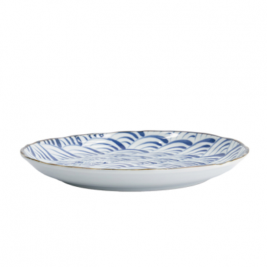 TDS, Plate, Natsu Nami, Ø 24.7 x 3 cm, Blue/White - Item No. 22341