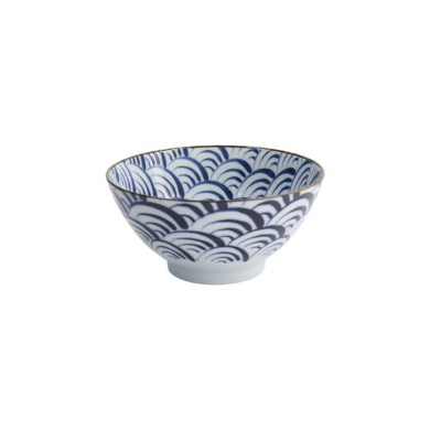 Bowl Natsu Nami Mixed Bowls Blue/White, Porcelain, Ø 17.8 × 8.7 cm, 1 l, Item No. 22343