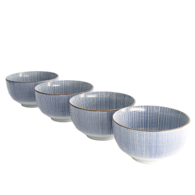 TDS, 4 Bowls Set, Sendan Tokusa, Ø 12,8 cm, Item No. 22511