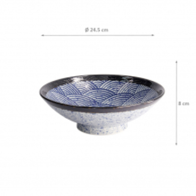 TDS, Bowl in Gift Box, Aisai Seigaiha, Ø 24.5 x 8 cm, Item No. 22514