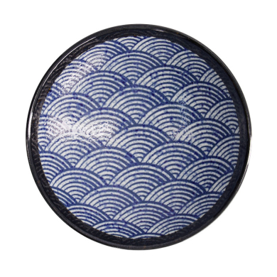 TDS, Bowl in Gift Box, Aisai Seigaiha, Ø 24.5 x 8 cm, Item No. 22514