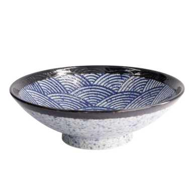 TDS, Bowl in Gift Box, Aisai Seigaiha, Ø 24.5 x 8 cm, Item No. 22514