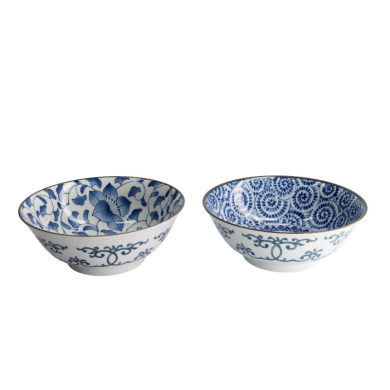 TDS, 2 Bowls Set, Mixed Bowls Bell Flower, Ø 19 cm, Item No. 22529