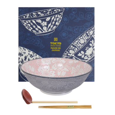 TDS, Ramenschale in Geschenkbox , Mixed Bowls Sakura, 3Stk, Ø 19,7x7cm 1000ml, Art.-Nr. 22542