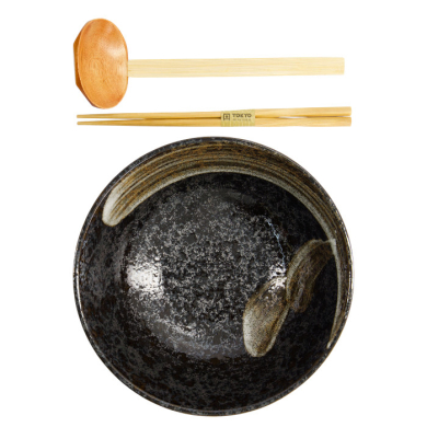 TDS, Ramen Bowl in Gift Box 3Pcs, Akiyo Arahake, Ø 21.3x8.7cm, Item No. 22568
