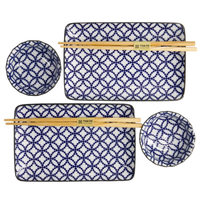 TDS, Sushi Set, Ten Shippo, 4tlg mit Essstäbchen, Art.-Nr. 22577