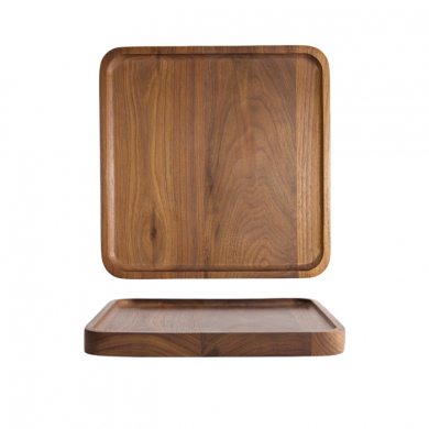 23x23x2cm Walnut Wood Tray at g-HoReCa (picture 1 of 5)