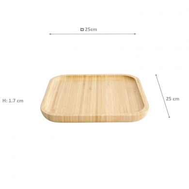 25x25x1.7cm Bamboo Wooden Tray at g-HoReCa (picture 6 of 6)