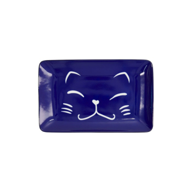Sushi-Platte Kawaii Lucky Cat Blau, Porzellan, 21 × 13,5 cm, Art.-Nr. 22661