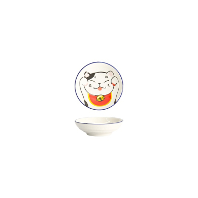 Tokyo Design Studio Saucenschale Kawaii Lucky Cat, Porzellan, Ø 9 × 2,5 cm