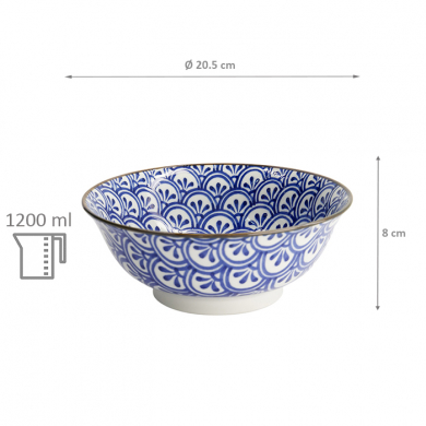 TDS, Rice Bowl, Mixed Bowls Kristal, Ø 20.5x8cm 1200ml - Item No: 2284