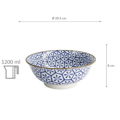 TDS, Rice Bowl, Mixed Bowls Kristal, Ø 20.5x8cm 1200ml - Item No: 2286