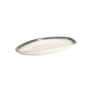 Oval Serving Platter Monte Negro White/Blue, Stoneware, 39 × 22 × 4 cm, Item No. 24351