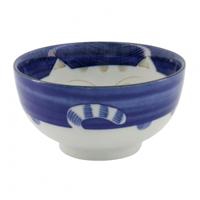 TDS, Rice Bowl, Kawaii Cat Neko, Blue, Ø 16 cm 800 ml - Item No. 2469