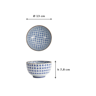 Schale Japan Flower Sakura Blau/Weiß, Porzellan, Ø 13 × 7,8 cm, 500 ml, Art.-Nr. 2721