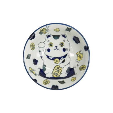 Ramenschale Kawaii Lucky Cat Neko Blau, Porzellan, Ø 20,8 × 8 cm, 1 l, Art.-Nr. 33010