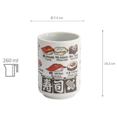 TDS, Becher, Emboss Sushi, Ø 7,2x10,2cm 260ml, Art.-Nr. 33014