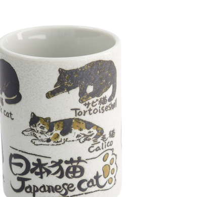 TDS, Cup, Emboss Japanese Cats, Ø 7,2x10,2cm 260ml, Item No. 33015