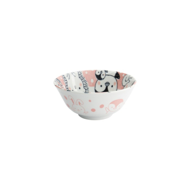 Tayo Bowl Kawaii Animal Pink, Porcelain, Ø 15.2 × 6.7 cm, 500 ml, Item No. 33019