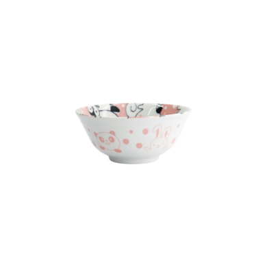 Tayo Bowl Kawaii Animal Pink, Porcelain, Ø 15.2 × 6.7 cm, 500 ml, Item No. 33019