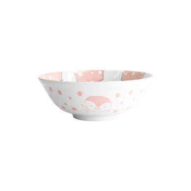 Ramen Bowl Kawaii Animal Pink, Porcelain, Ø 21 × 7.8 cm, 1 l, Item No. 33022