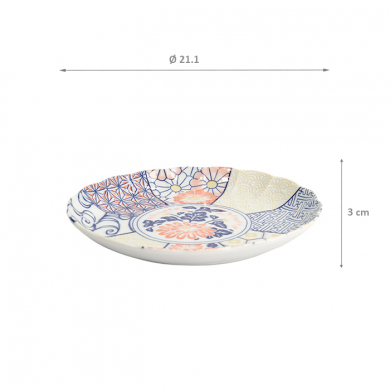 TDS, Round Plate, Mino Shozui, Ø 21.1x3cm, Item No. 33028