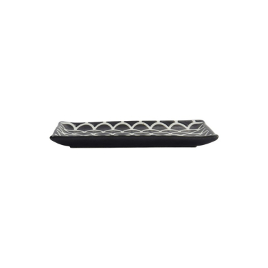 Sushi Plate Onyx Noir Mermaid Black, Porcelain, 22 × 13 × 2 cm, Item No. 33167