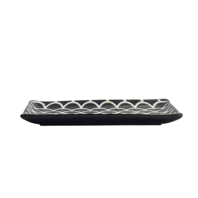 TDS, Sushi Plate, Onyx Noir Mermaid Design, 22x13x2cm, Item No. 33167