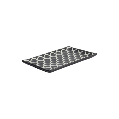 Sushi Plate Onyx Noir Mermaid Black, Porcelain, 22 × 13 × 2 cm, Item No. 33167