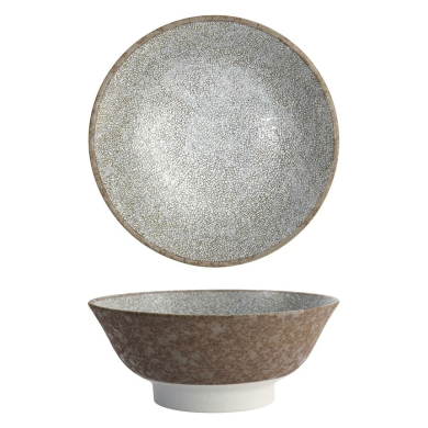 Tokyo Design Studio Ramen Bowl Satomaki Kairagi Brown/White, Porcelain, Ø 21.5 × 9 cm, 1.3 l