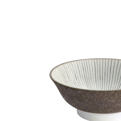 Ramen Bowl Satomaki Tokusa Brown/White, Porcelain, Ø 21.5 × 9 cm, 1.3 l, Item No. 33180