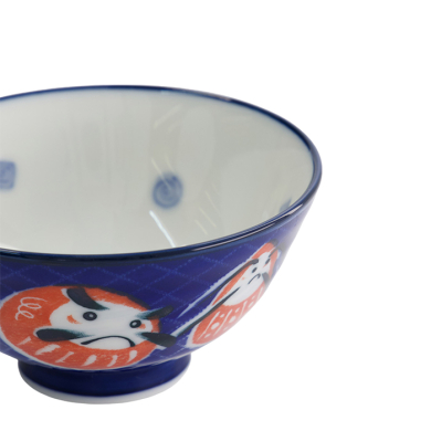 TDS, Rice Bowl, Kawaii, Daruma, Blue, Ø 11.5x6cm 300ml, Item No. 33203